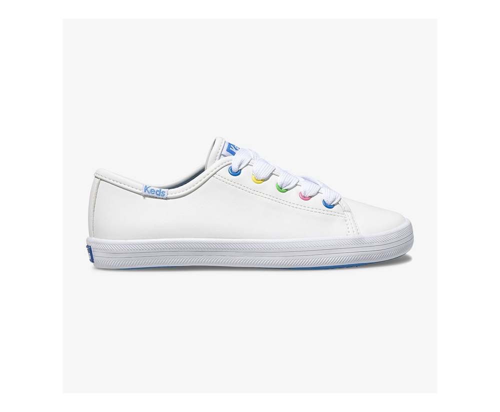 Keds Kids Sneakers White - Kickstart Multi-color Eyelets - 907QGCUDW